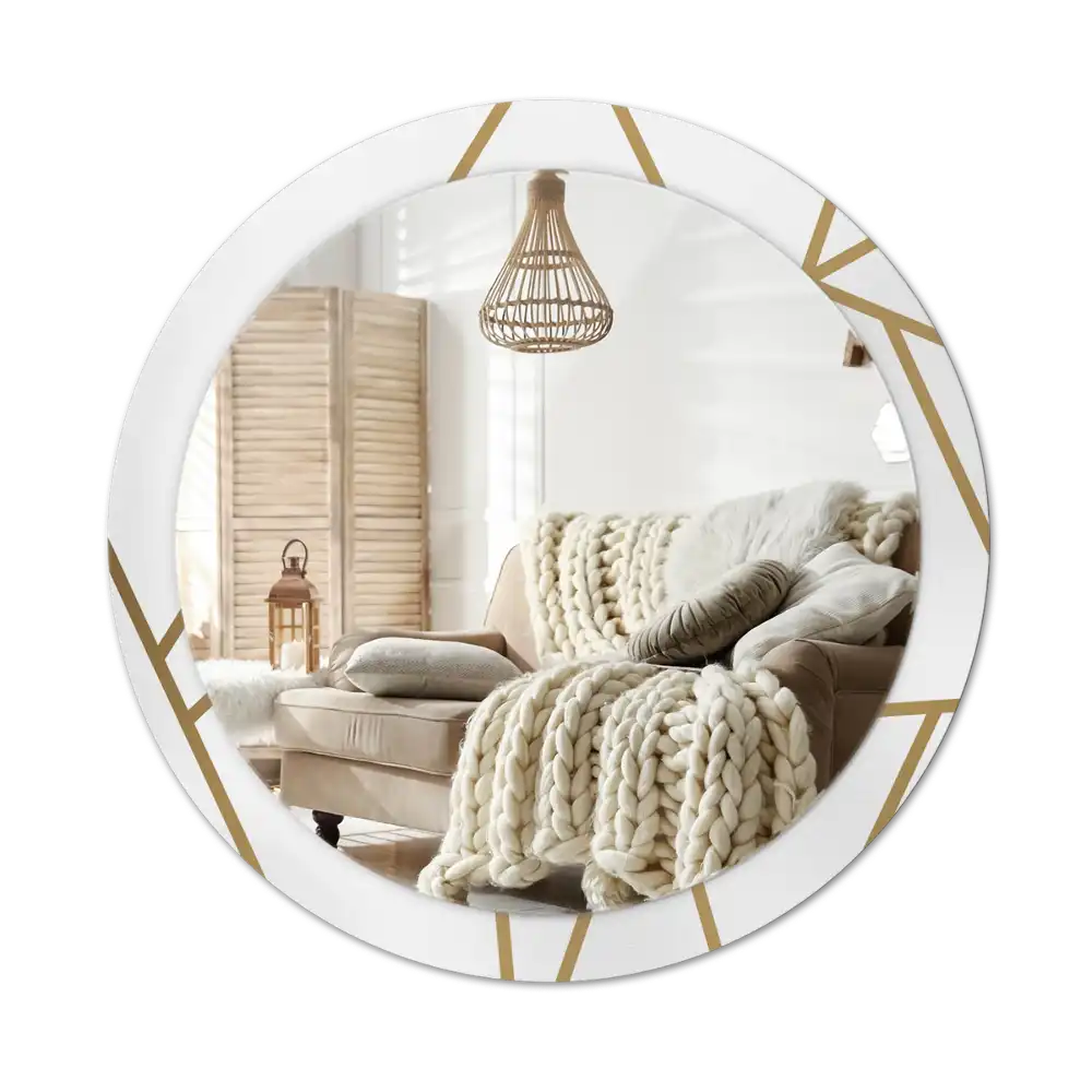 Round printed mirror Linear composition