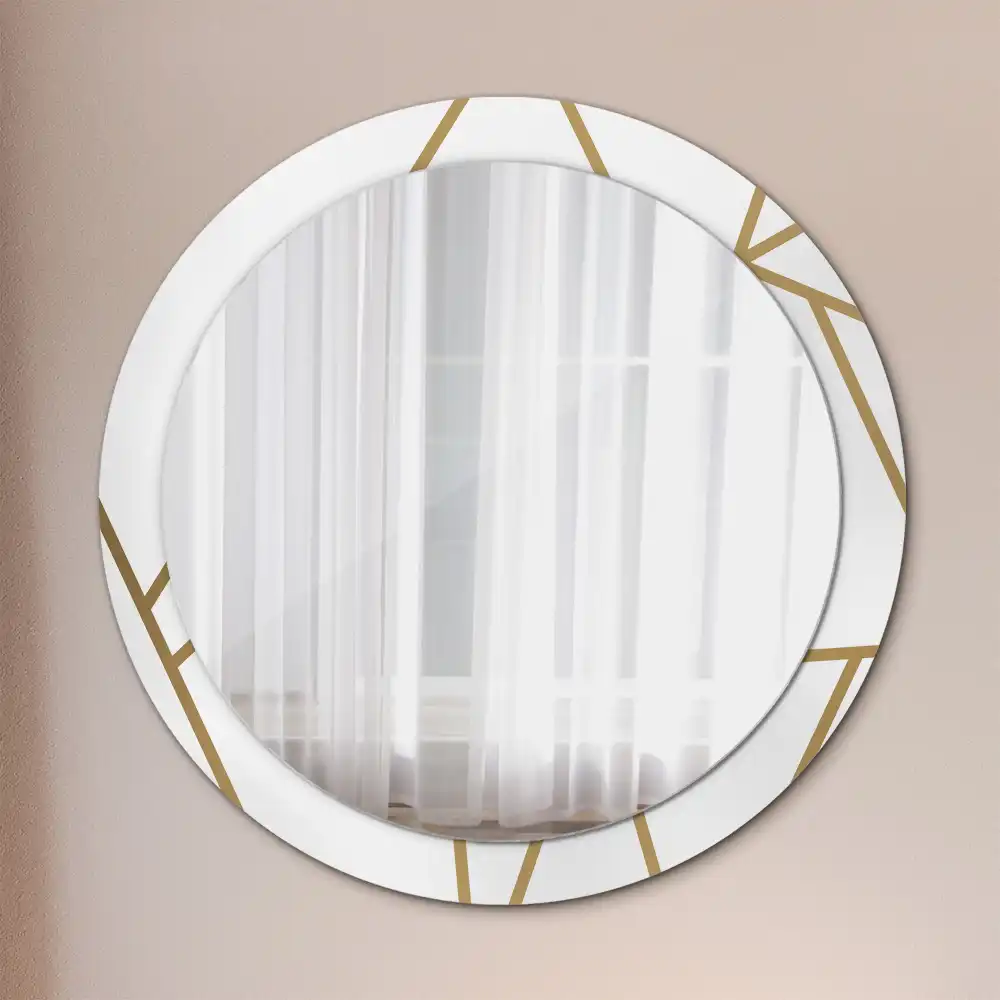 Round printed mirror Linear composition