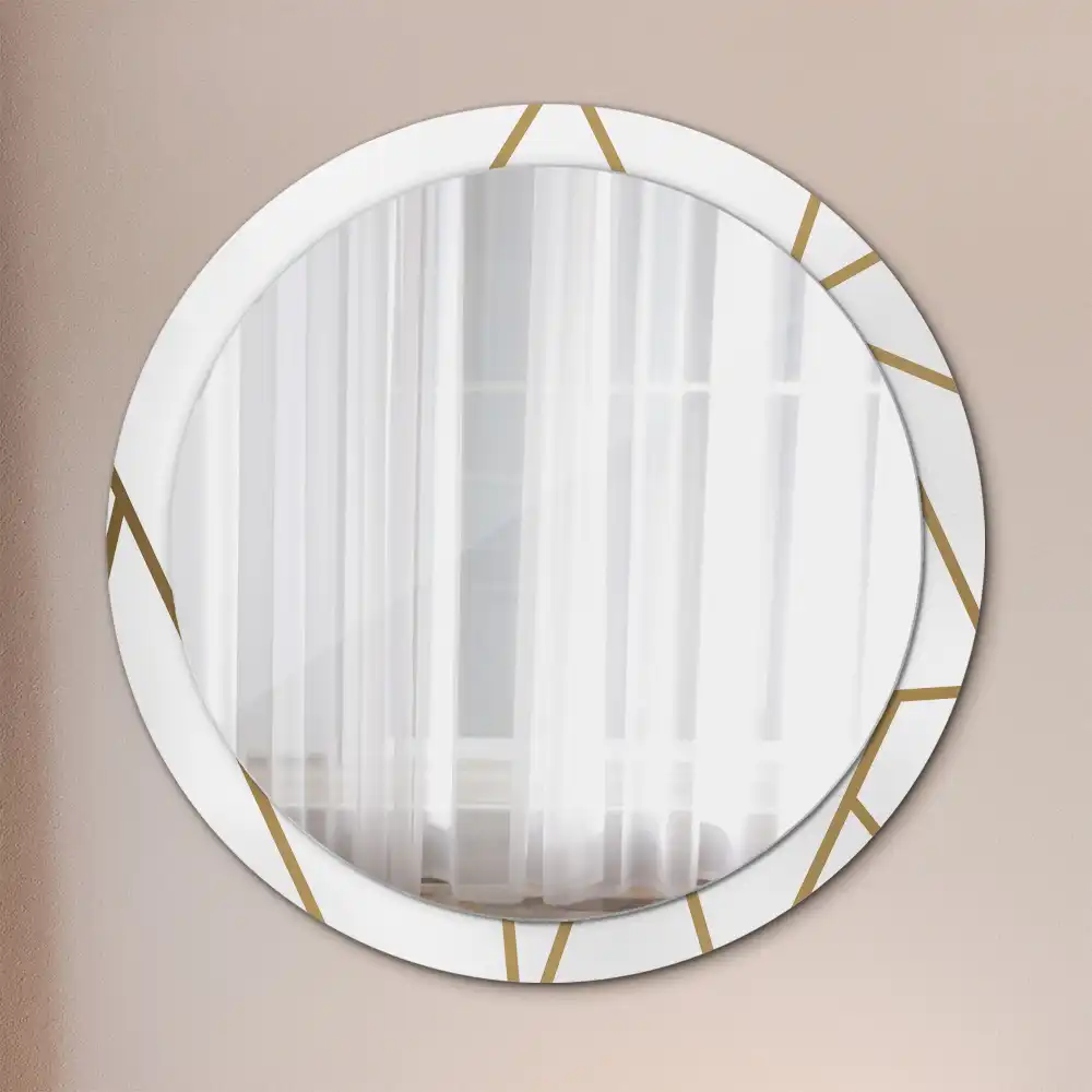 Round printed mirror Linear composition