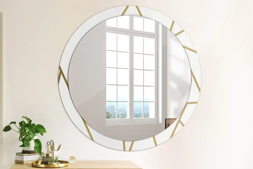 Round printed mirror Linear composition