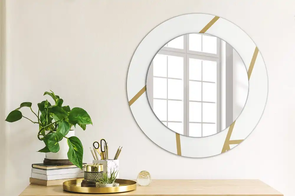 Round printed mirror Linear composition