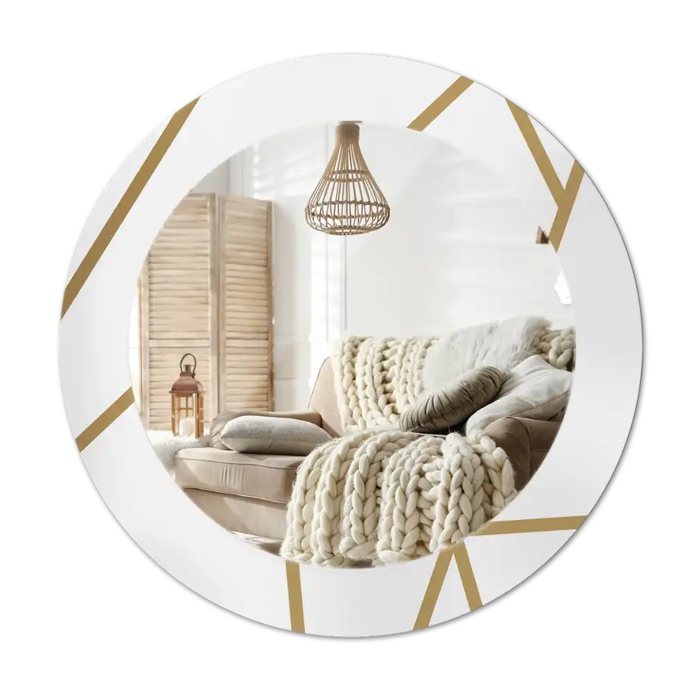 Round printed mirror Linear composition