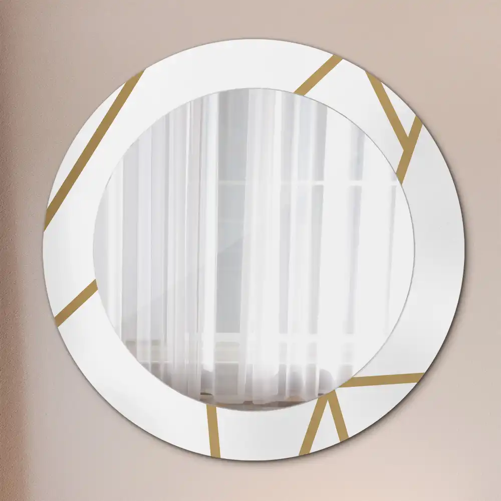 Round printed mirror Linear composition