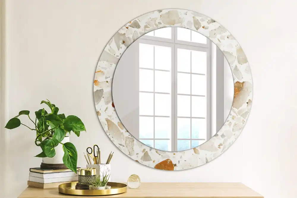 Round decorative mirror Terrazzo style