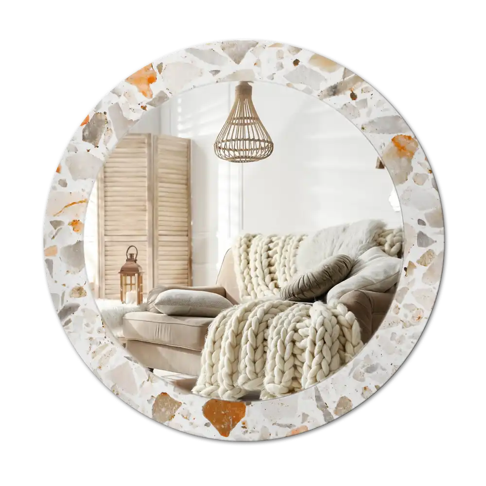 Round decorative mirror Terrazzo style