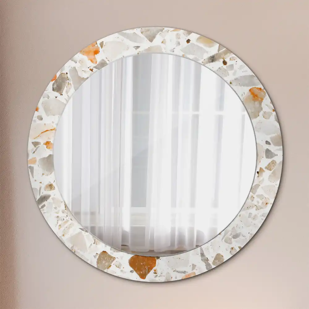 Round decorative mirror Terrazzo style