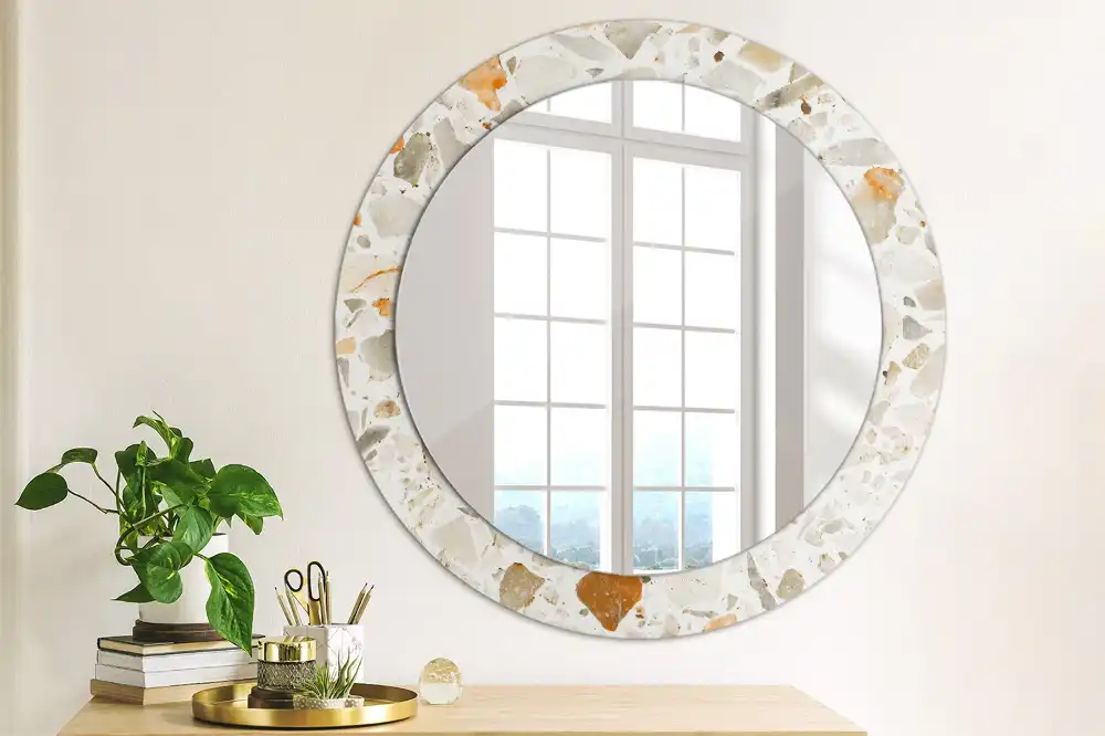Round decorative mirror Terrazzo style
