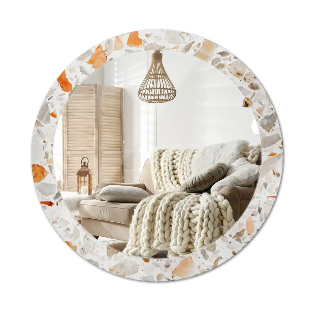 Round decorative mirror Terrazzo style