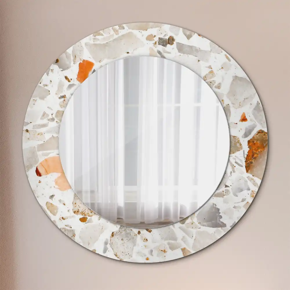 Round decorative mirror Terrazzo style