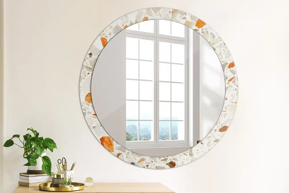 Round decorative mirror Terrazzo style