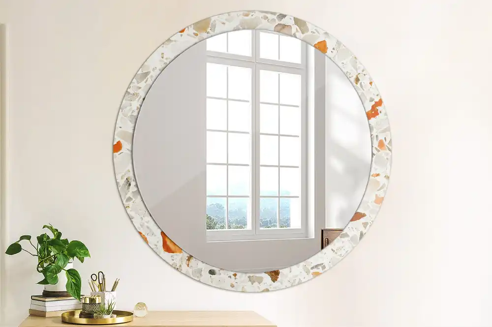 Round decorative mirror Terrazzo style