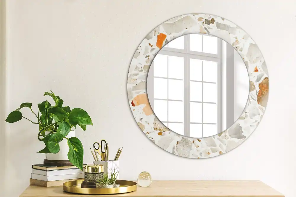 Round decorative mirror Terrazzo style