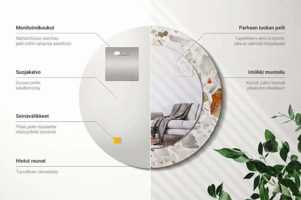 Round decorative mirror Terrazzo style