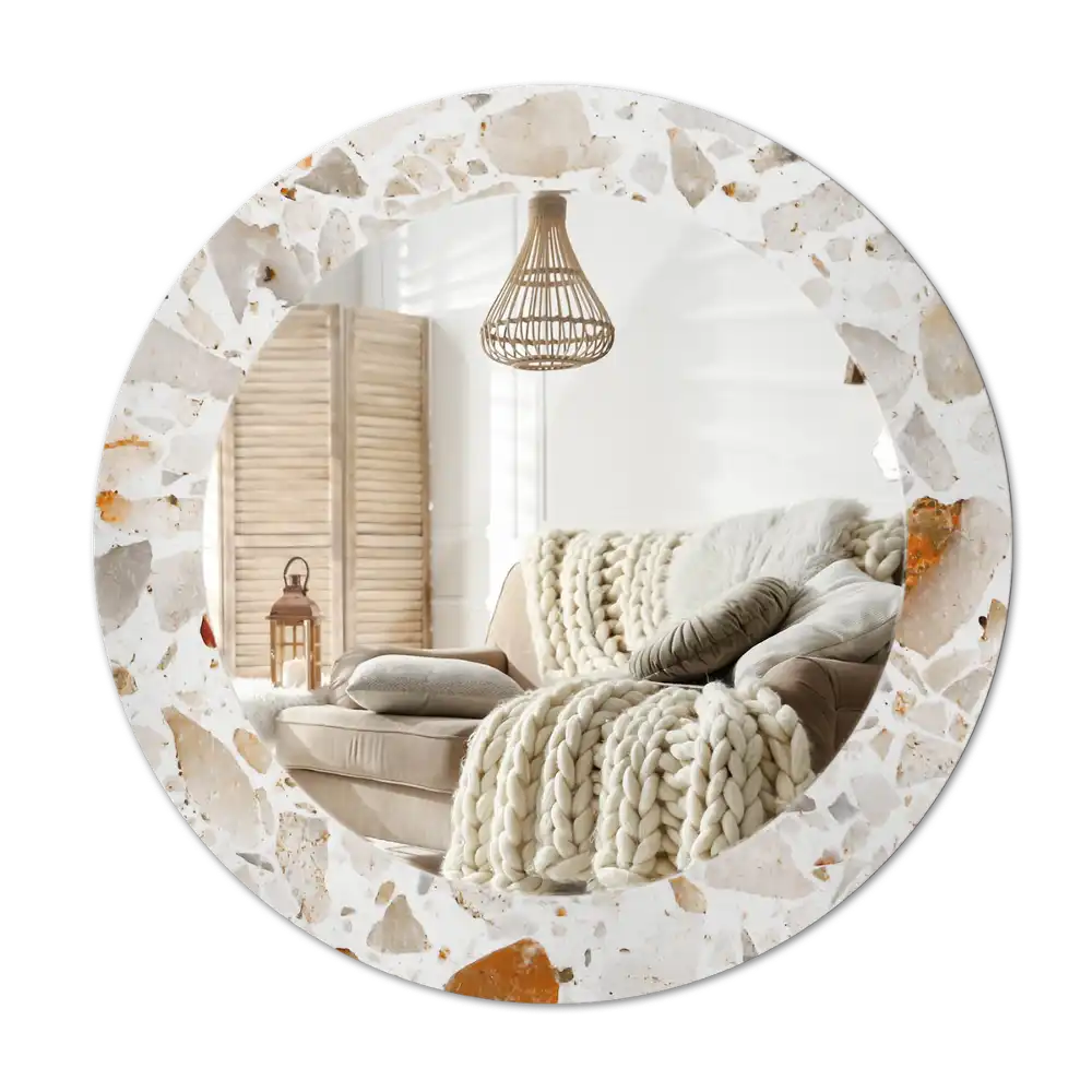 Round decorative mirror Terrazzo style