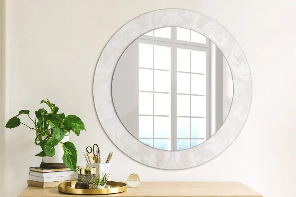 Round decorative mirror Rococo texture