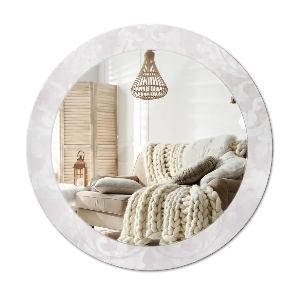 Round decorative mirror Rococo texture