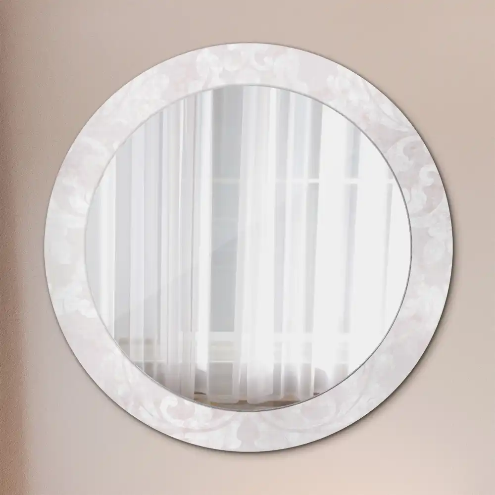 Round decorative mirror Rococo texture