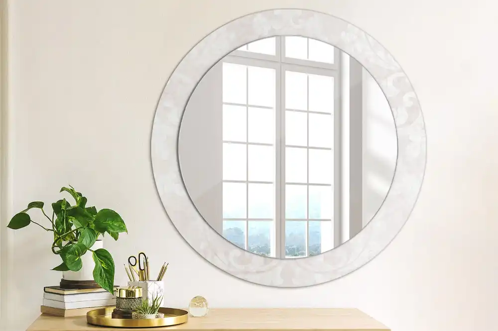 Round decorative mirror Rococo texture