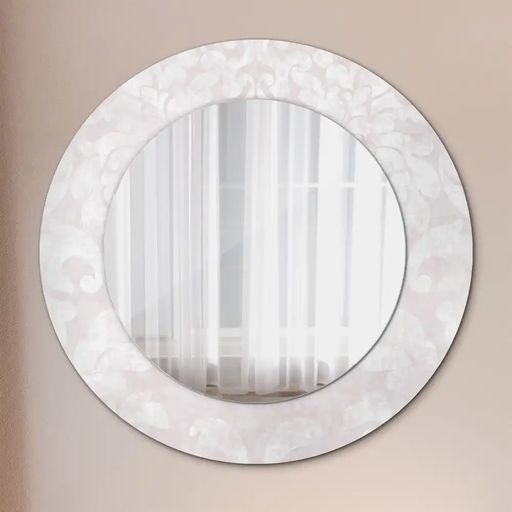 Round decorative mirror Rococo texture