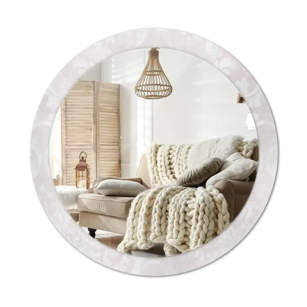 Round decorative mirror Rococo texture