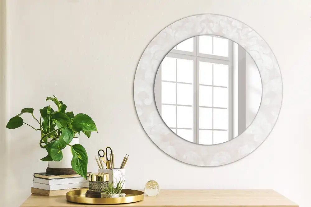 Round decorative mirror Rococo texture