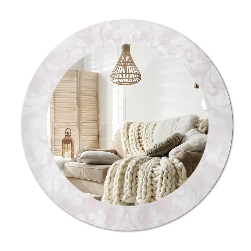 Round decorative mirror Rococo texture