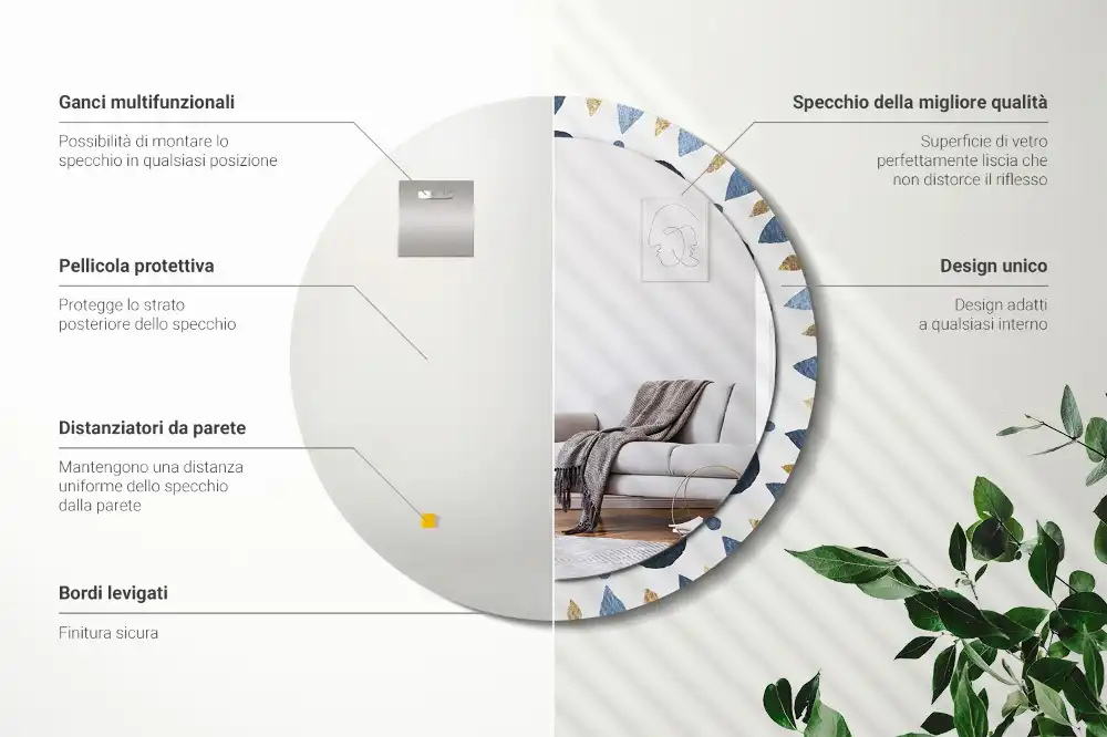 Round wall mirror decor Moon mandala