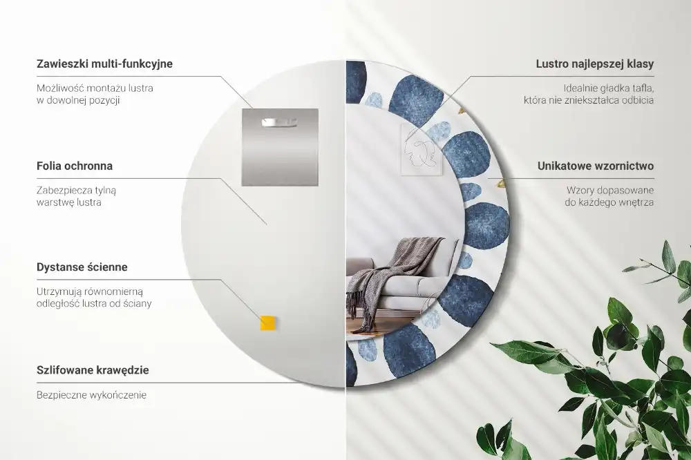 Round wall mirror decor Moon mandala