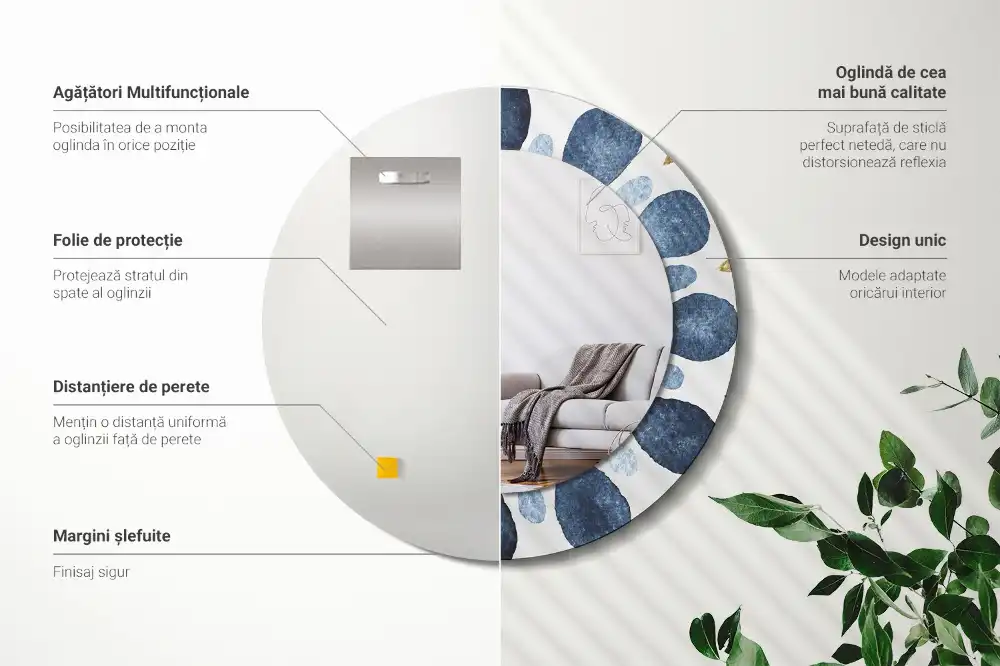 Round wall mirror decor Moon mandala