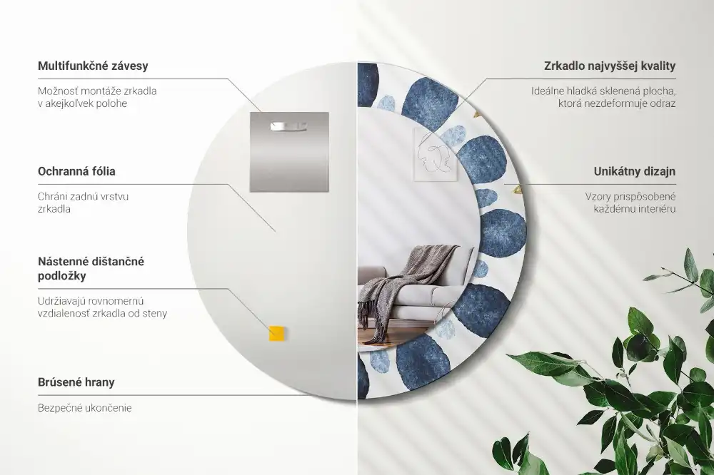 Round wall mirror decor Moon mandala