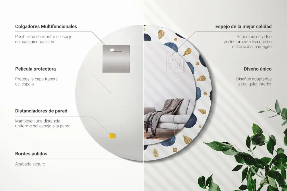 Round wall mirror decor Moon mandala