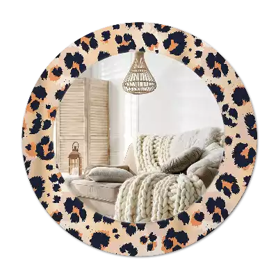 Round mirror frame with print Spotted pattern