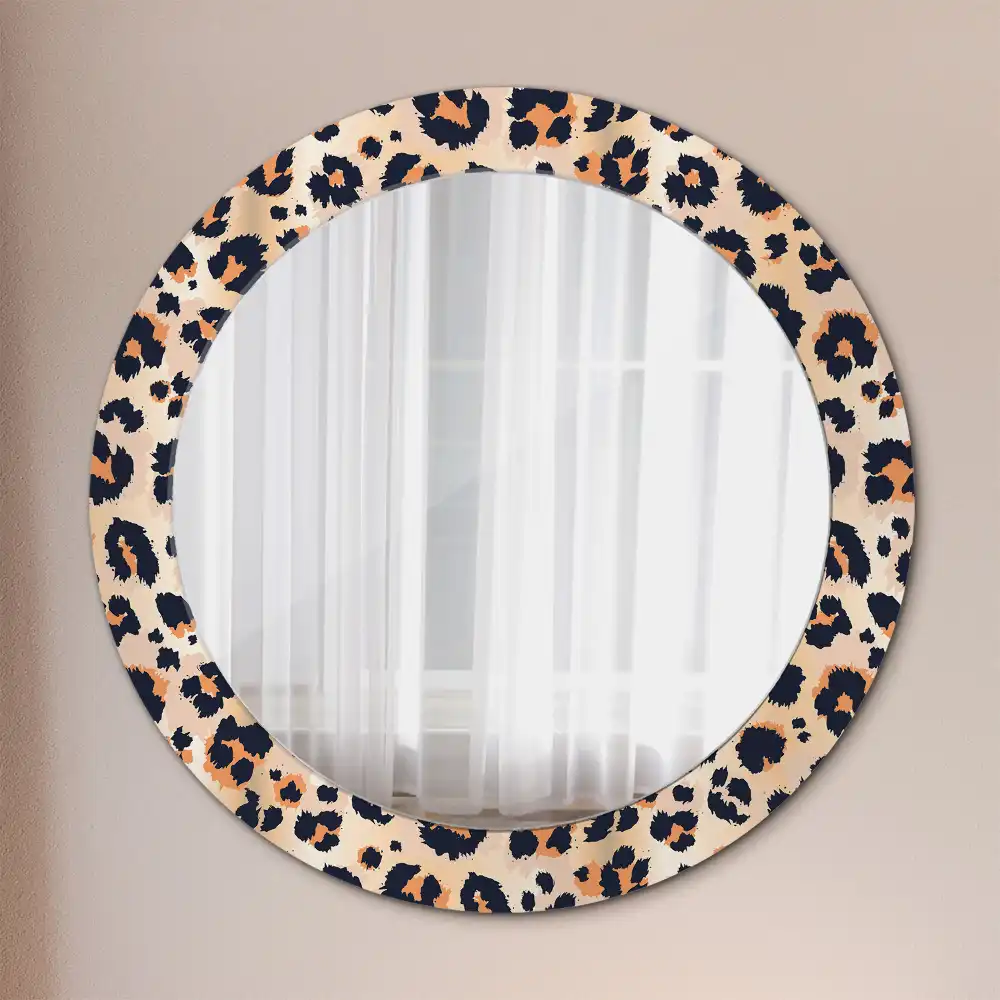 Round mirror frame with print Spotted pattern