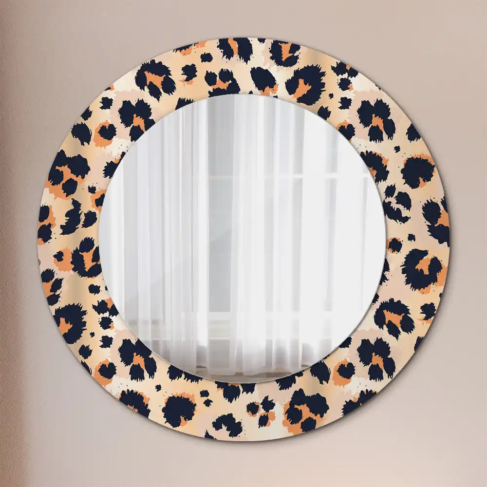 Round mirror frame with print Spotted pattern