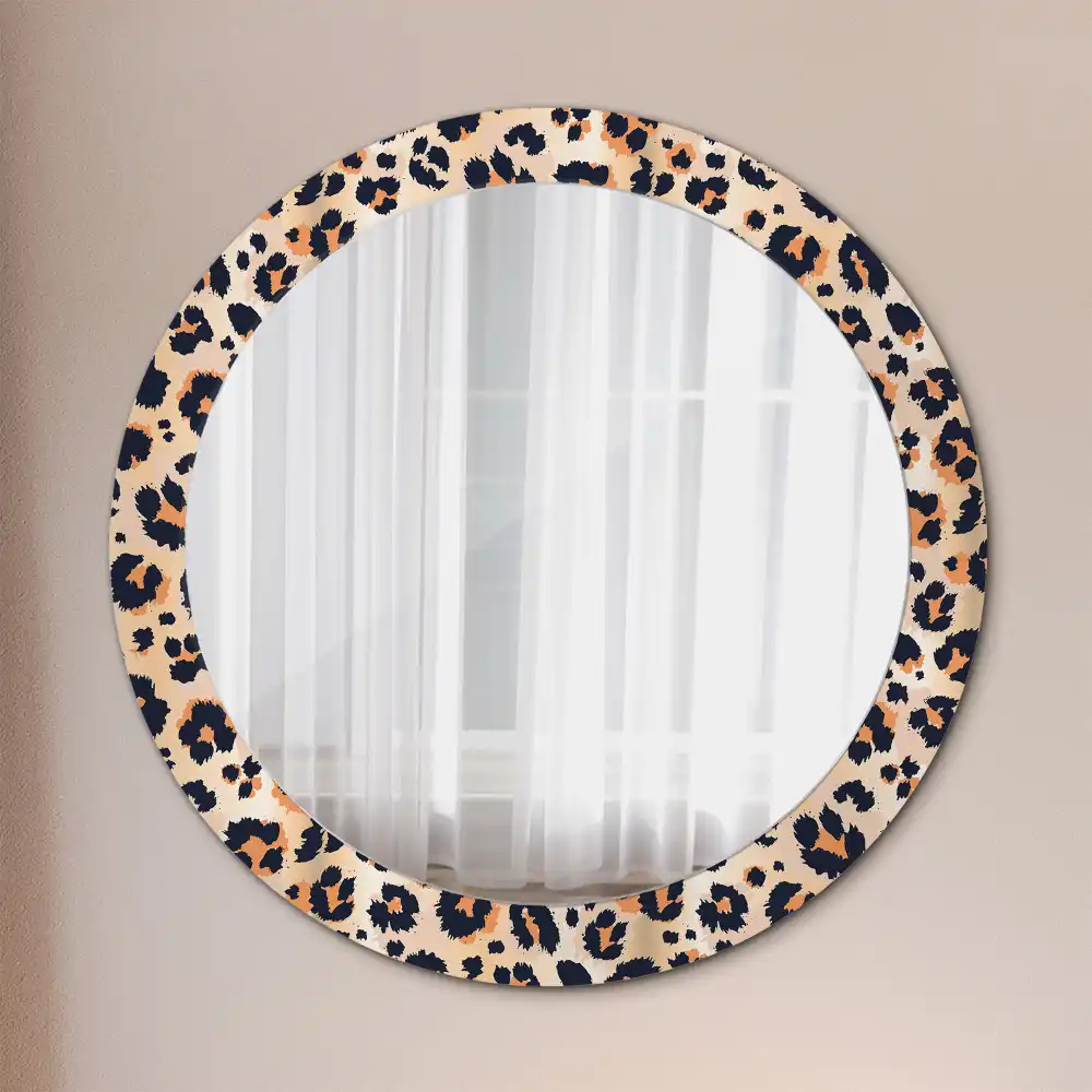 Round mirror frame with print Spotted pattern