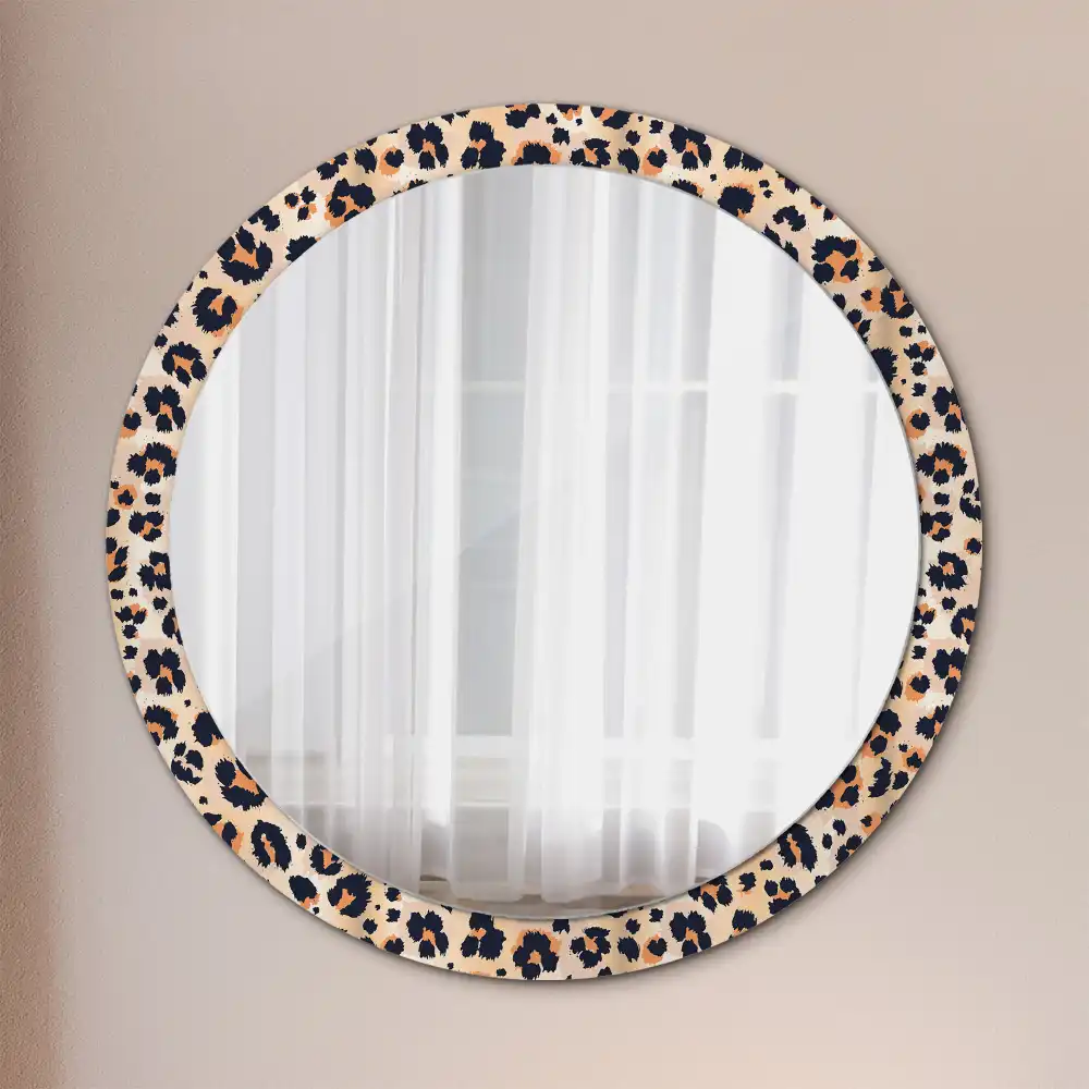 Round mirror frame with print Spotted pattern