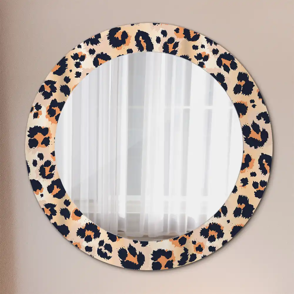 Round mirror frame with print Spotted pattern