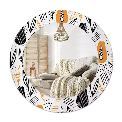 Round printed mirror Papayas