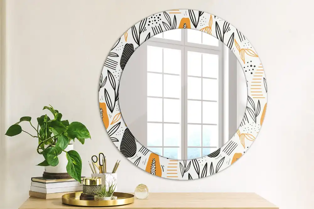 Round printed mirror Papayas