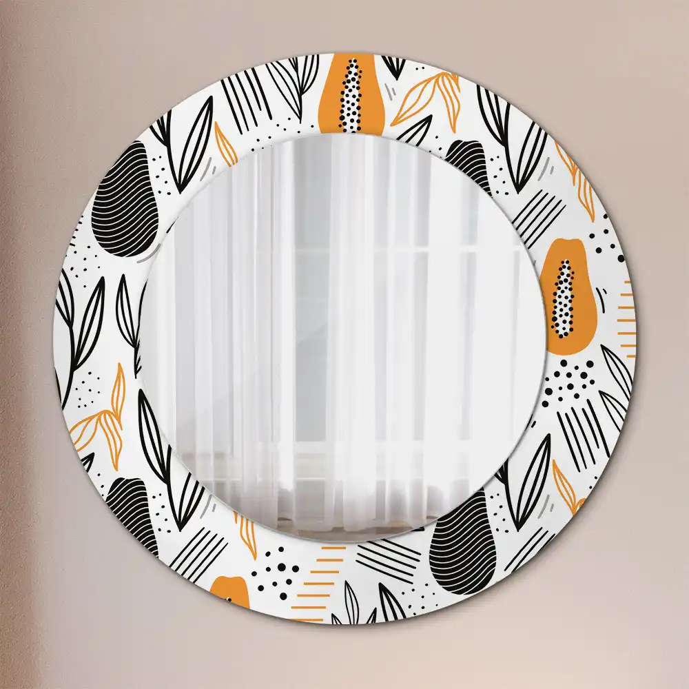 Round printed mirror Papayas