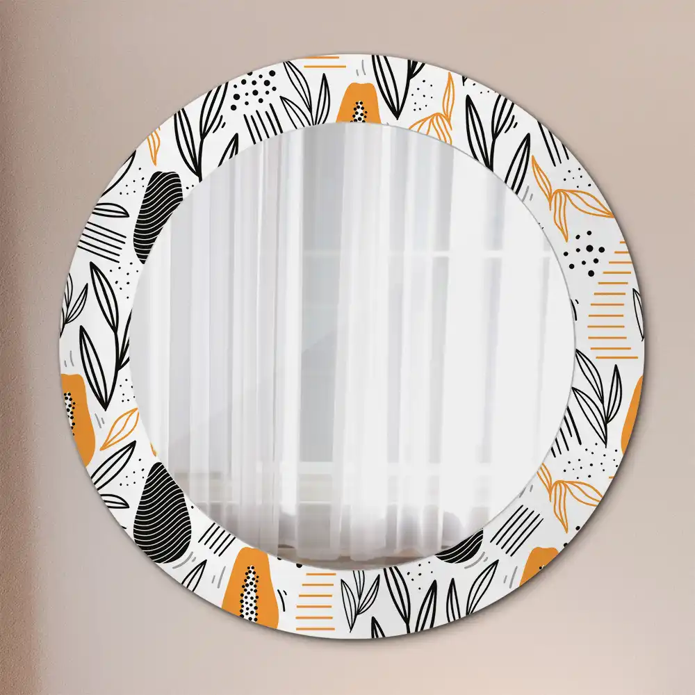 Round printed mirror Papayas