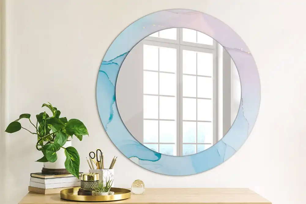 Round decorative mirror Marble style
