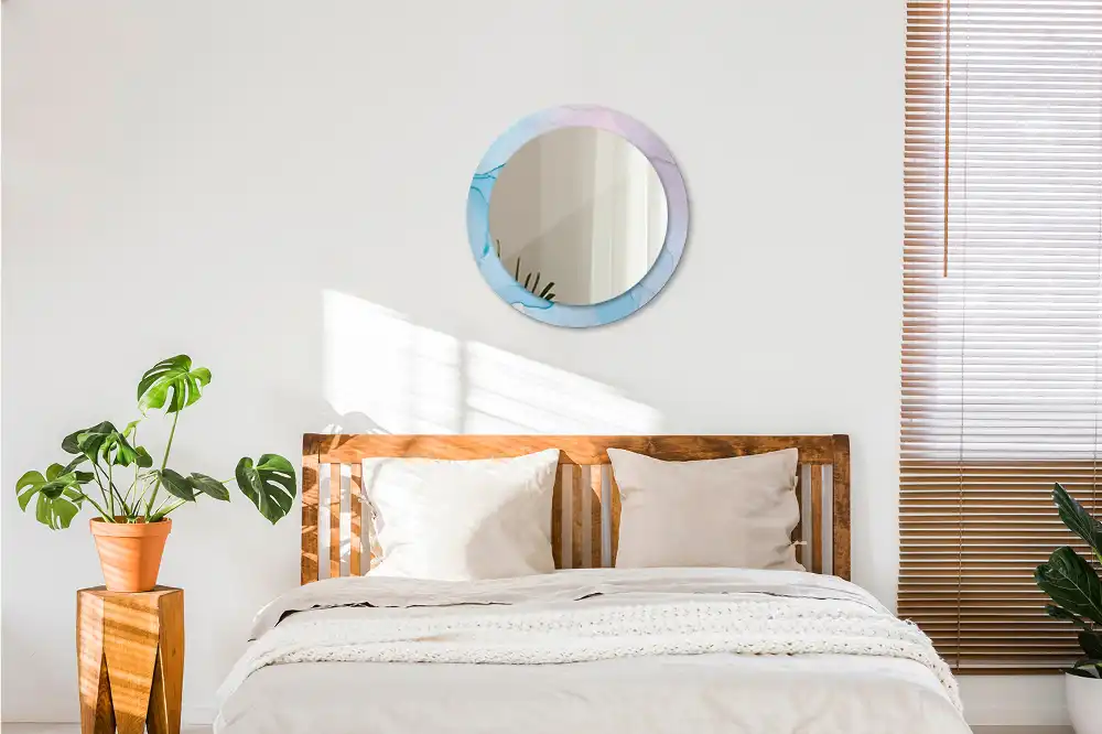 Round decorative mirror Marble style