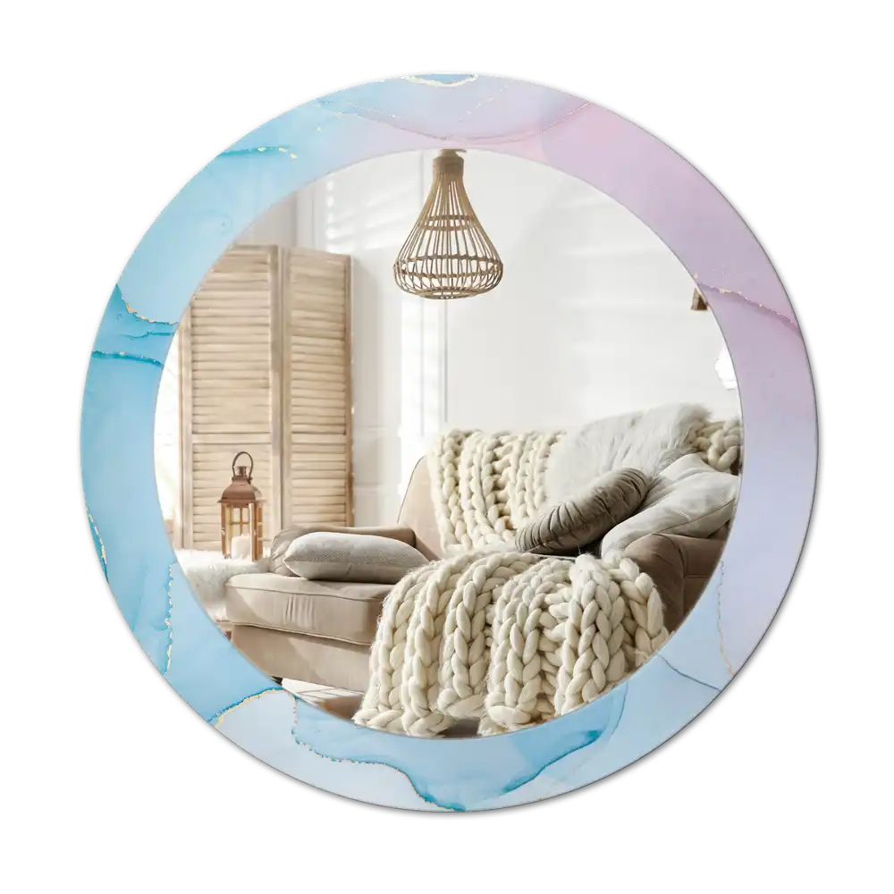 Round decorative mirror Marble style