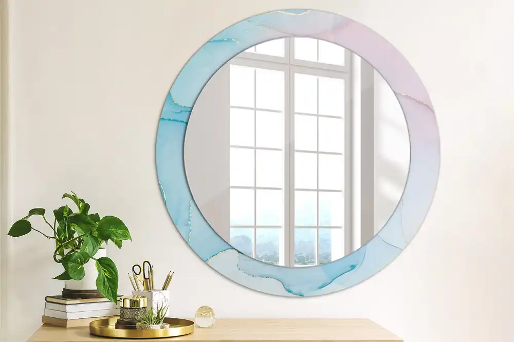Round decorative mirror Marble style
