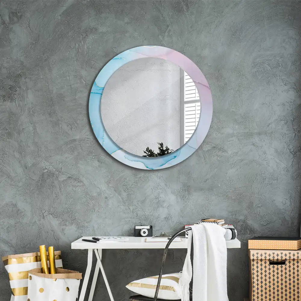 Round decorative mirror Marble style