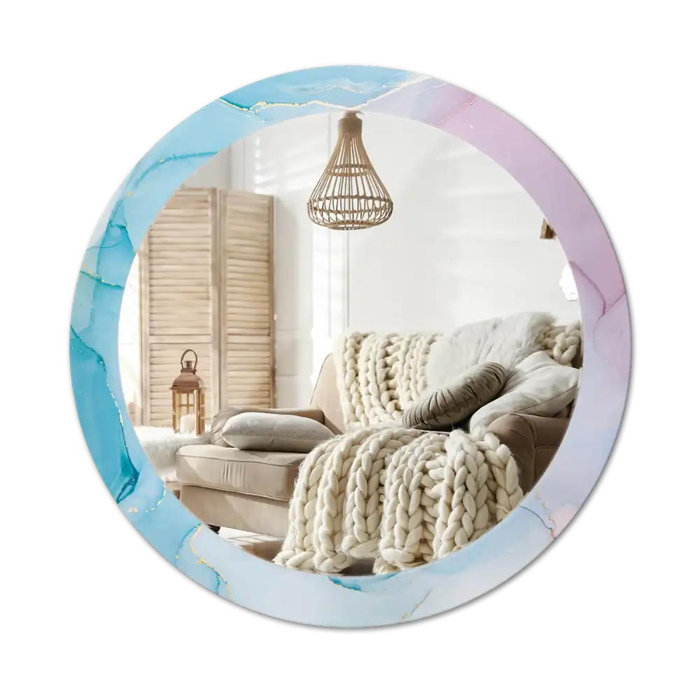 Round decorative mirror Marble style