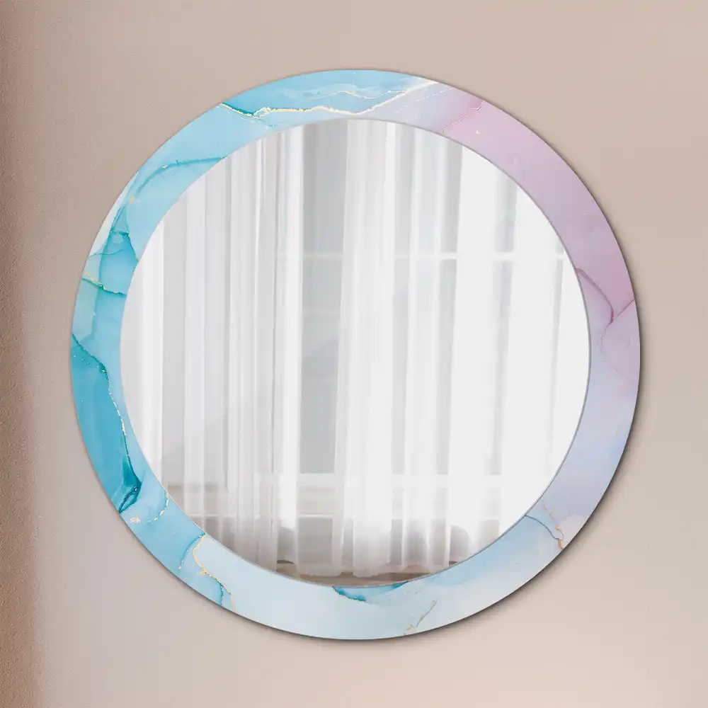 Round decorative mirror Marble style