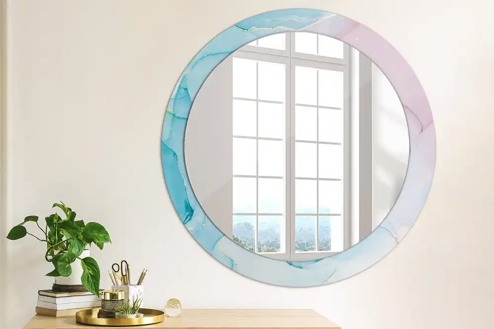 Round decorative mirror Marble style