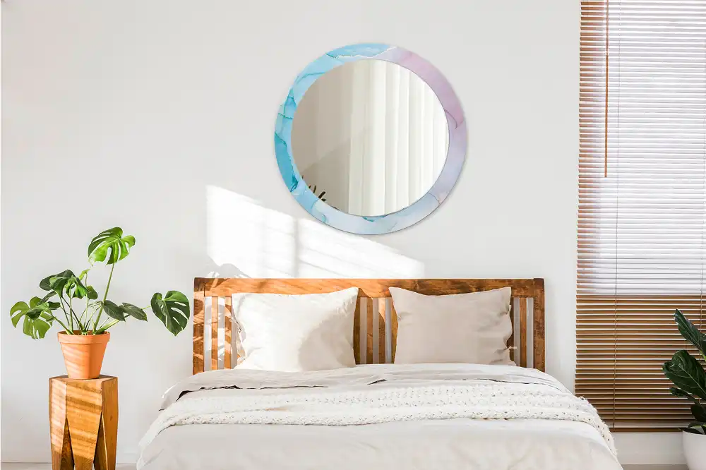 Round decorative mirror Marble style